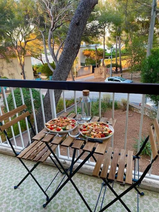T2 Avec Clim Et Terrasse Vue Mer, Les Sablettes La Seyne-sur-Mer Buitenkant foto